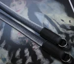 We have adopted the braiding technique known as Bamboo-gumi, which dates back to the Kamakura period and was primarily used for horse bridles (omogai). Its characteristic is that a variety of patterns can be created through different combinations of the braided cords. It's a flat, soft camera strap. The ring conection part is sewing with the leather，it is best to match the color you prefer with the leather you are making the Kumihimo with.